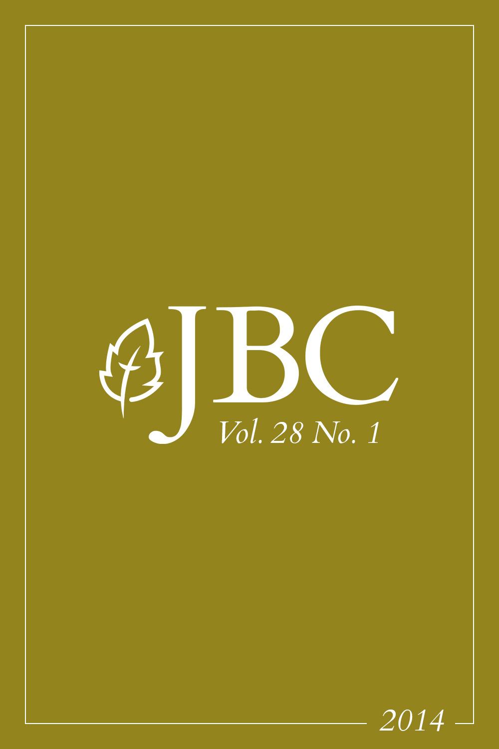 Featured image for JBC Volume 28:1 (2014) PDF