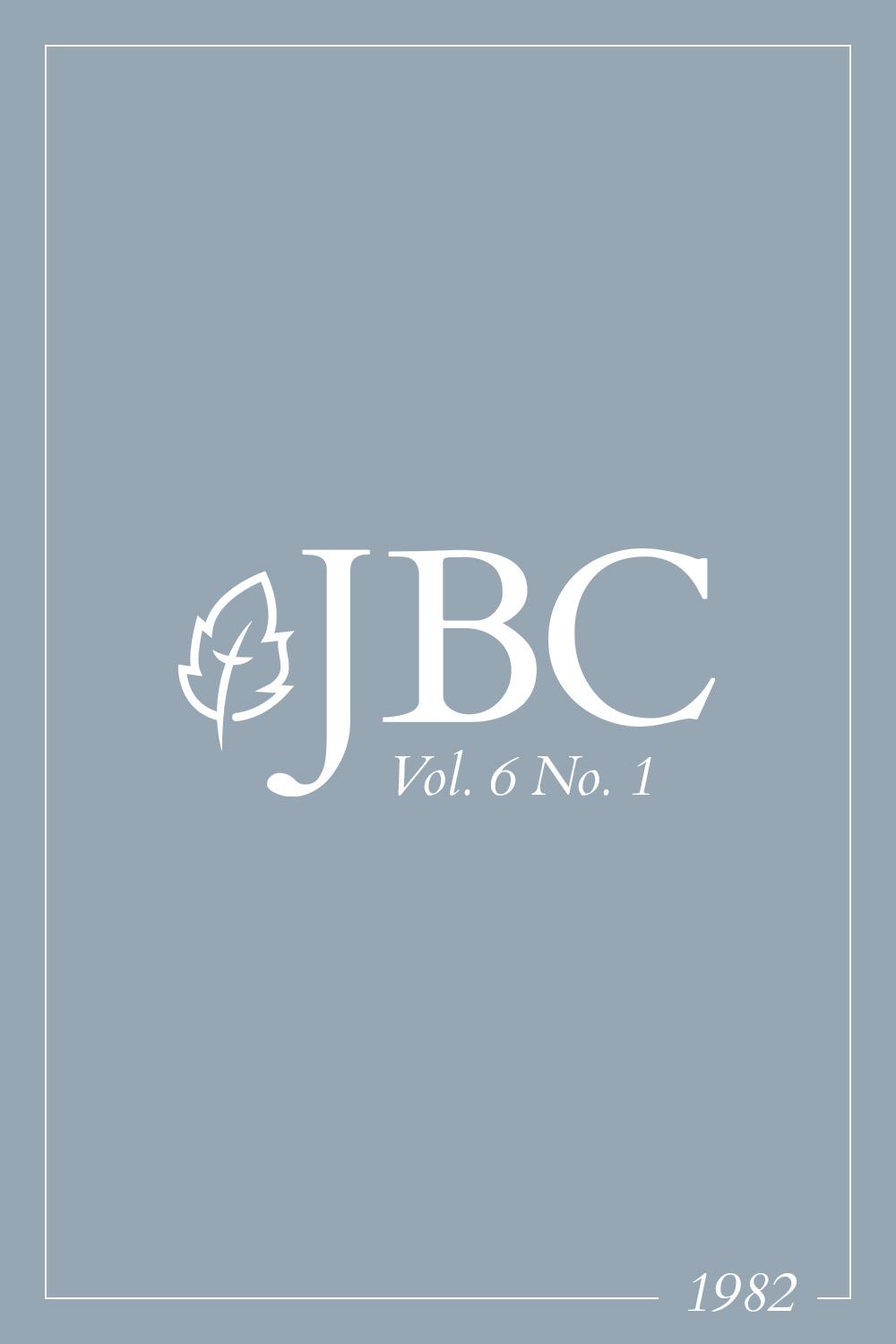 JBC Volume 6:1 (1982) PDF Featured Image