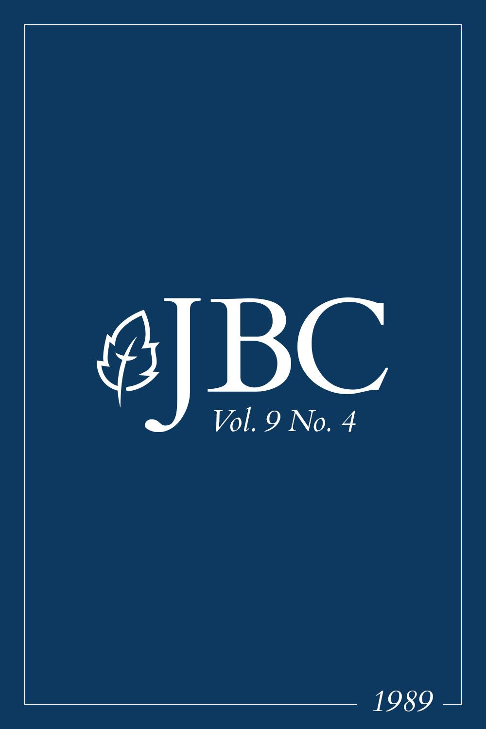 JBC Volume 9:4 (1989) PDF Featured Image