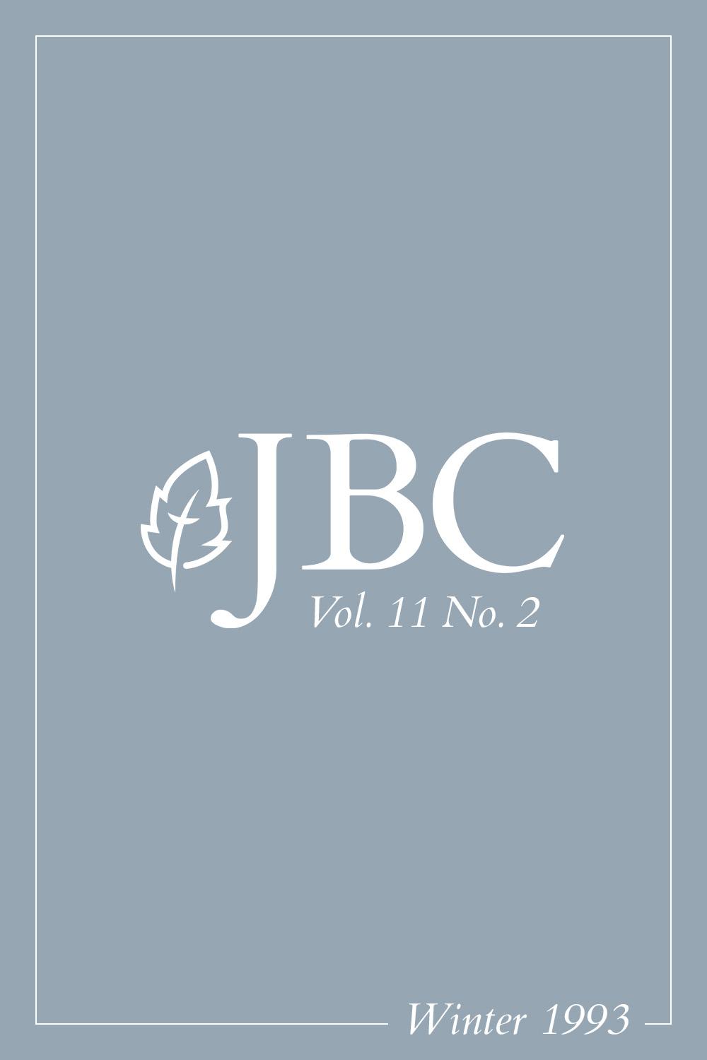 JBC Volume 11:2 (Winter 1993) PDF Featured Image