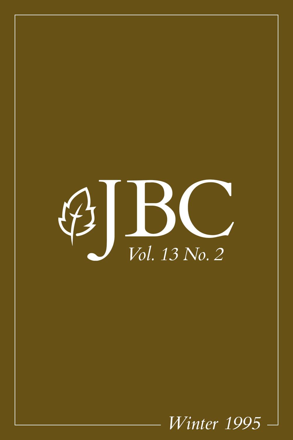 JBC Volume 13:2 (Winter 1995) PDF Featured Image