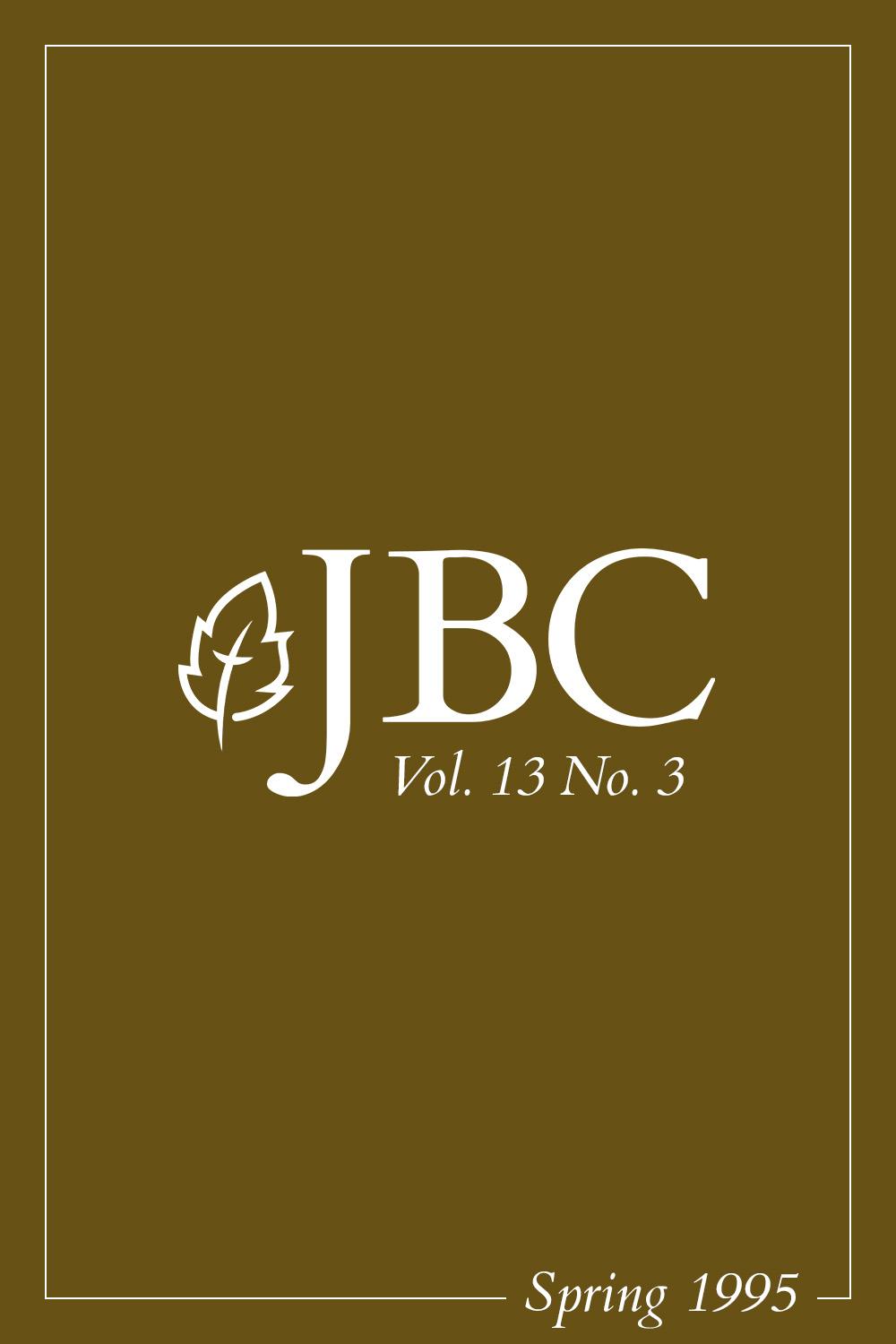 JBC Volume 13:3 (Spring 1995) PDF Featured Image