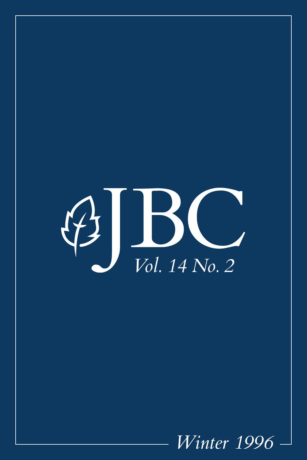 JBC Volume 14:2 (Winter 1996) PDF Featured Image