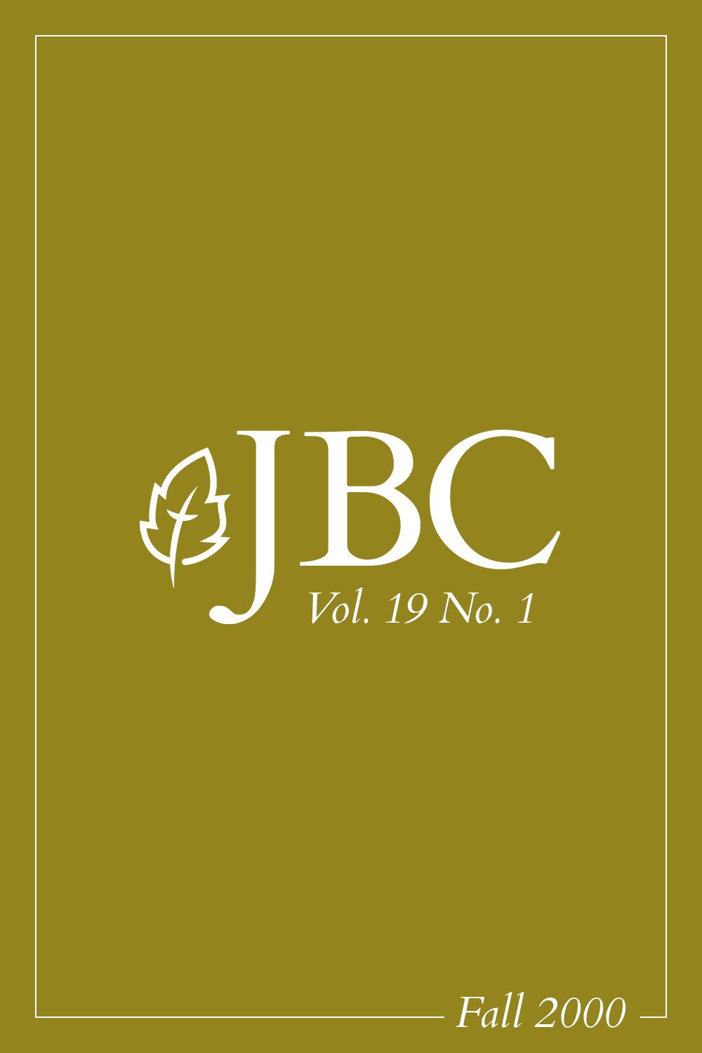 JBC Volume 19:1 (Fall 2000) PDF Featured Image