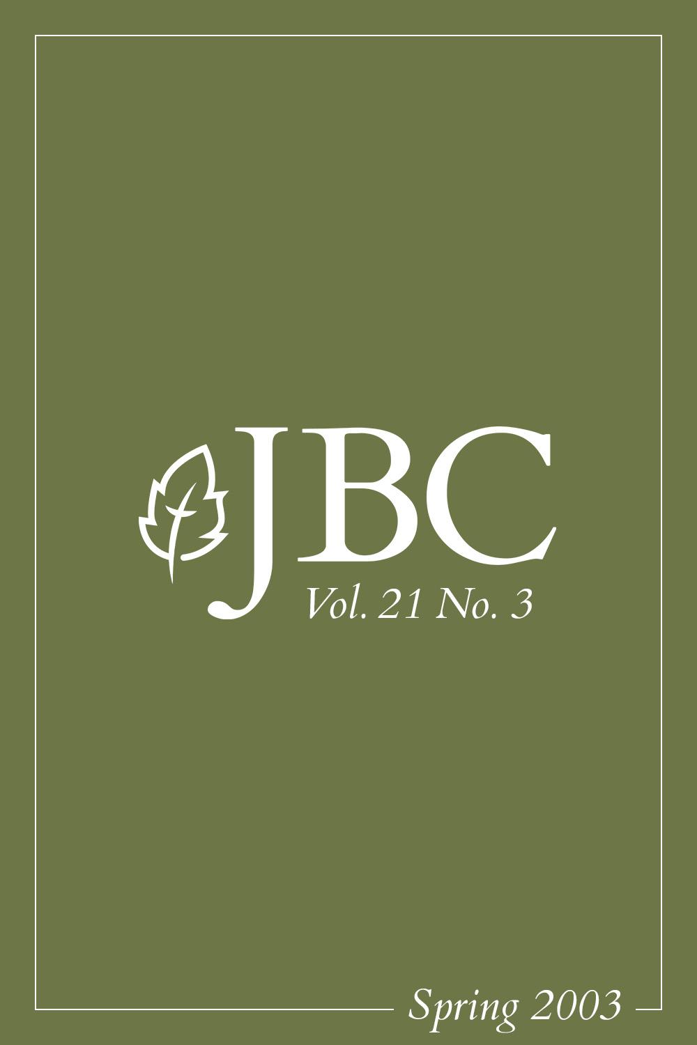 JBC Volume 21:3 (Spring 2003) PDF Featured Image