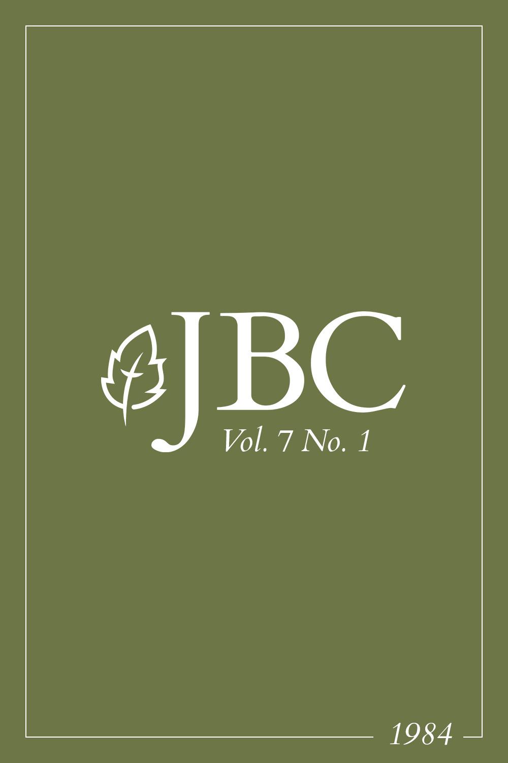 JBC Volume 7:1 (1984) PDF Featured Image