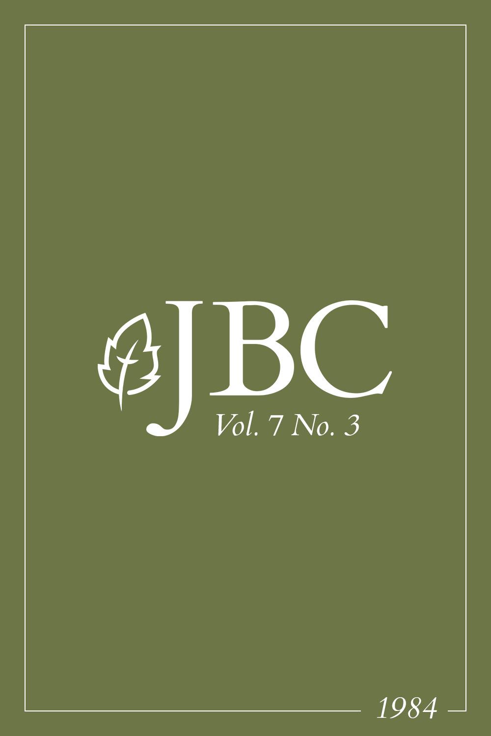 JBC Volume 7:3 (1984) PDF Featured Image
