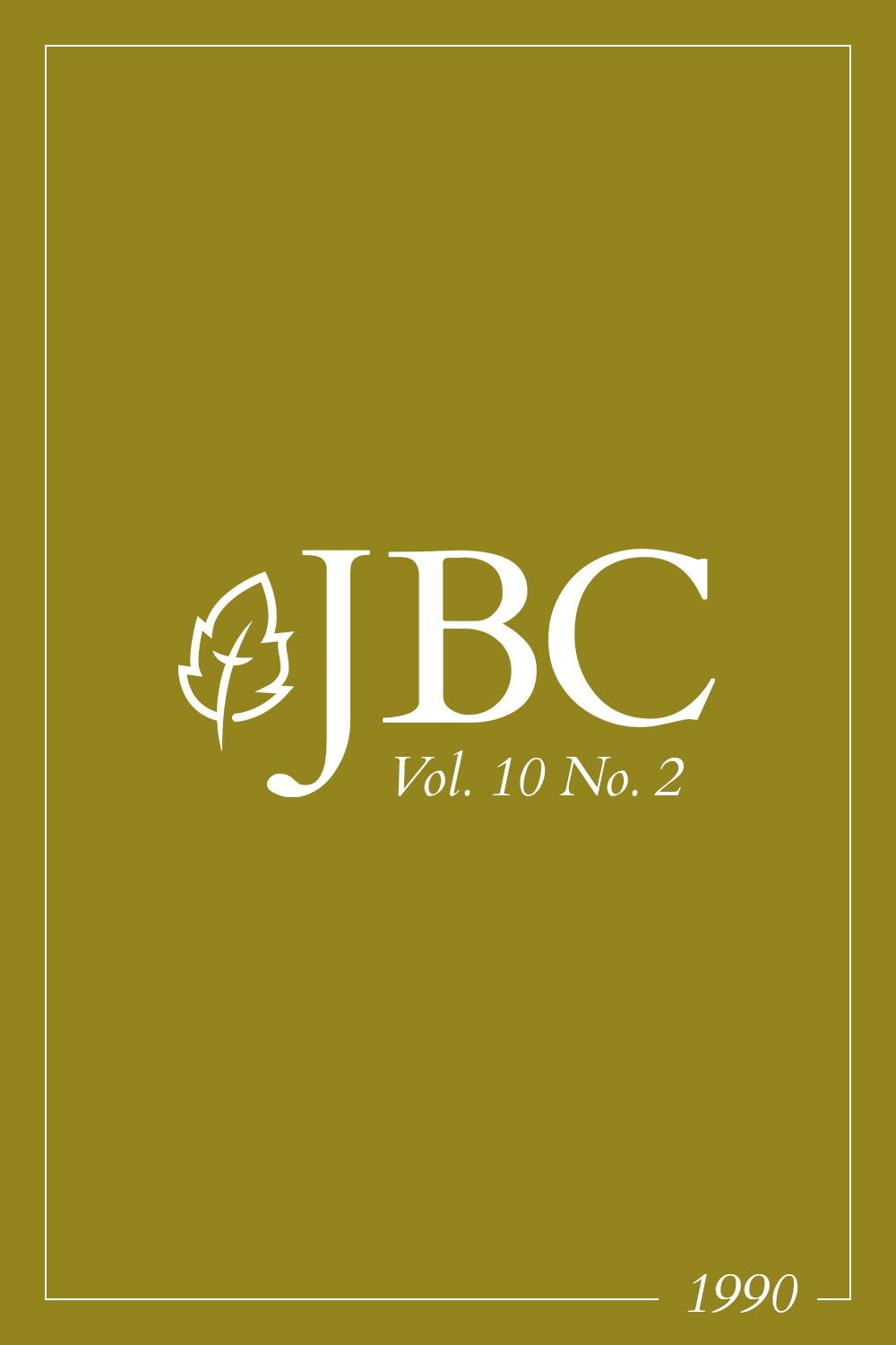 Featured image for JBC Volume 10:2 (1990) PDF