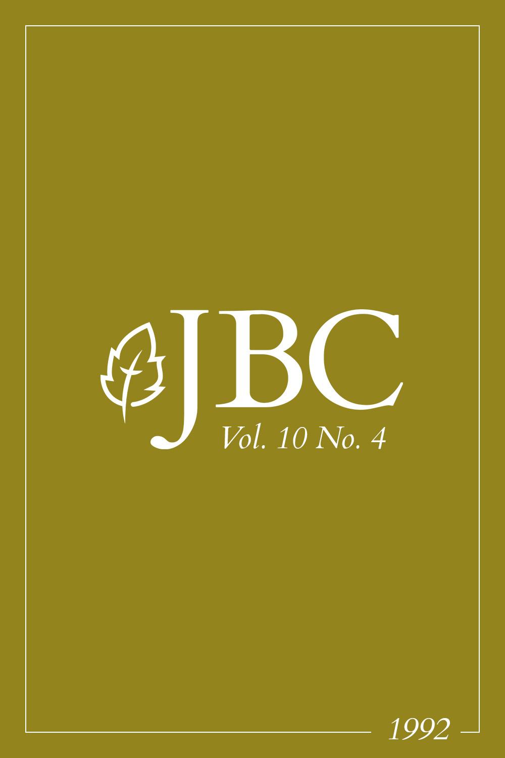 Featured image for JBC Volume 10:4 (1992) PDF