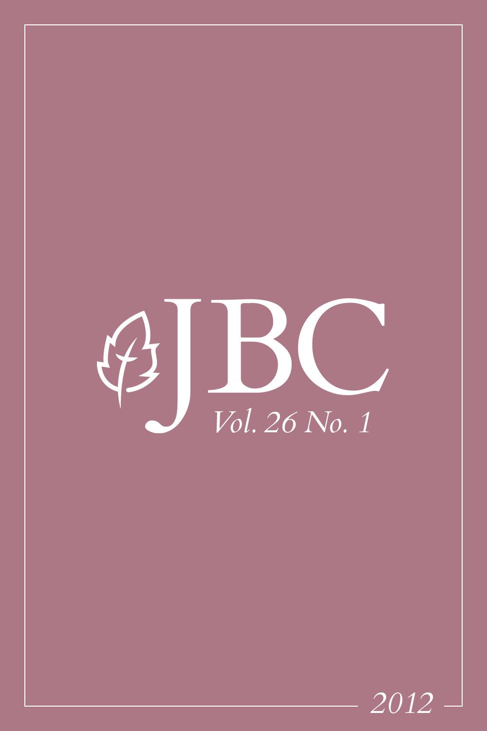 Featured image for JBC Volume 26:1 (2012) PDF