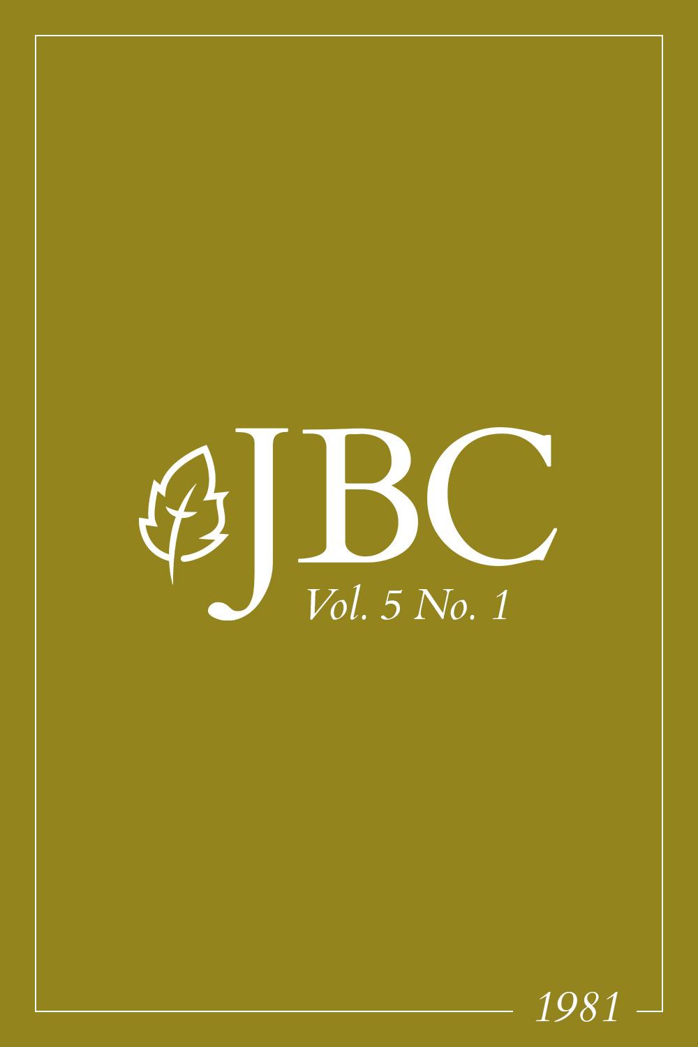 Featured image for JBC Volume 5:1 (1981) PDF