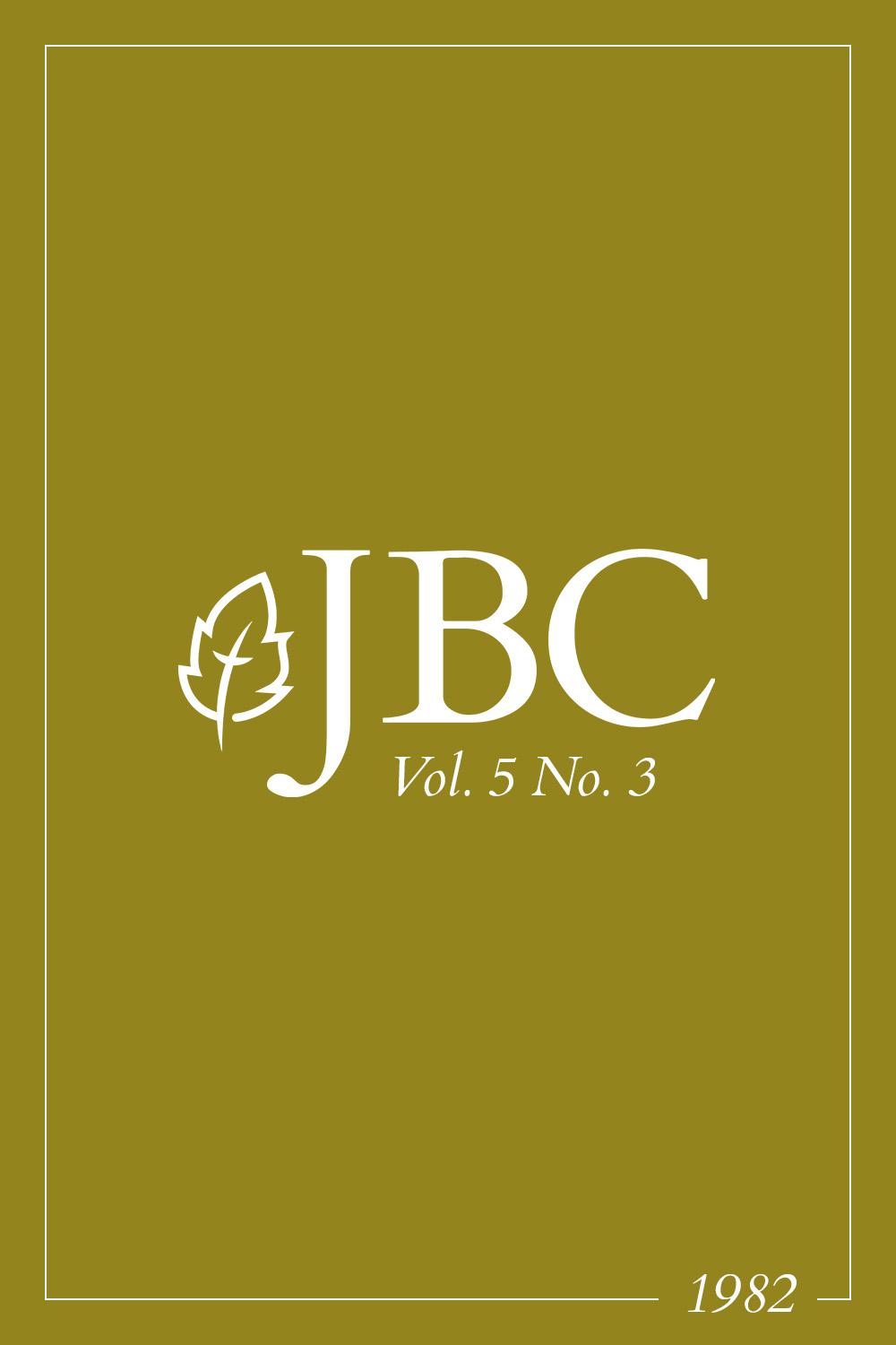 Featured image for JBC Volume 5:3 (1982) PDF