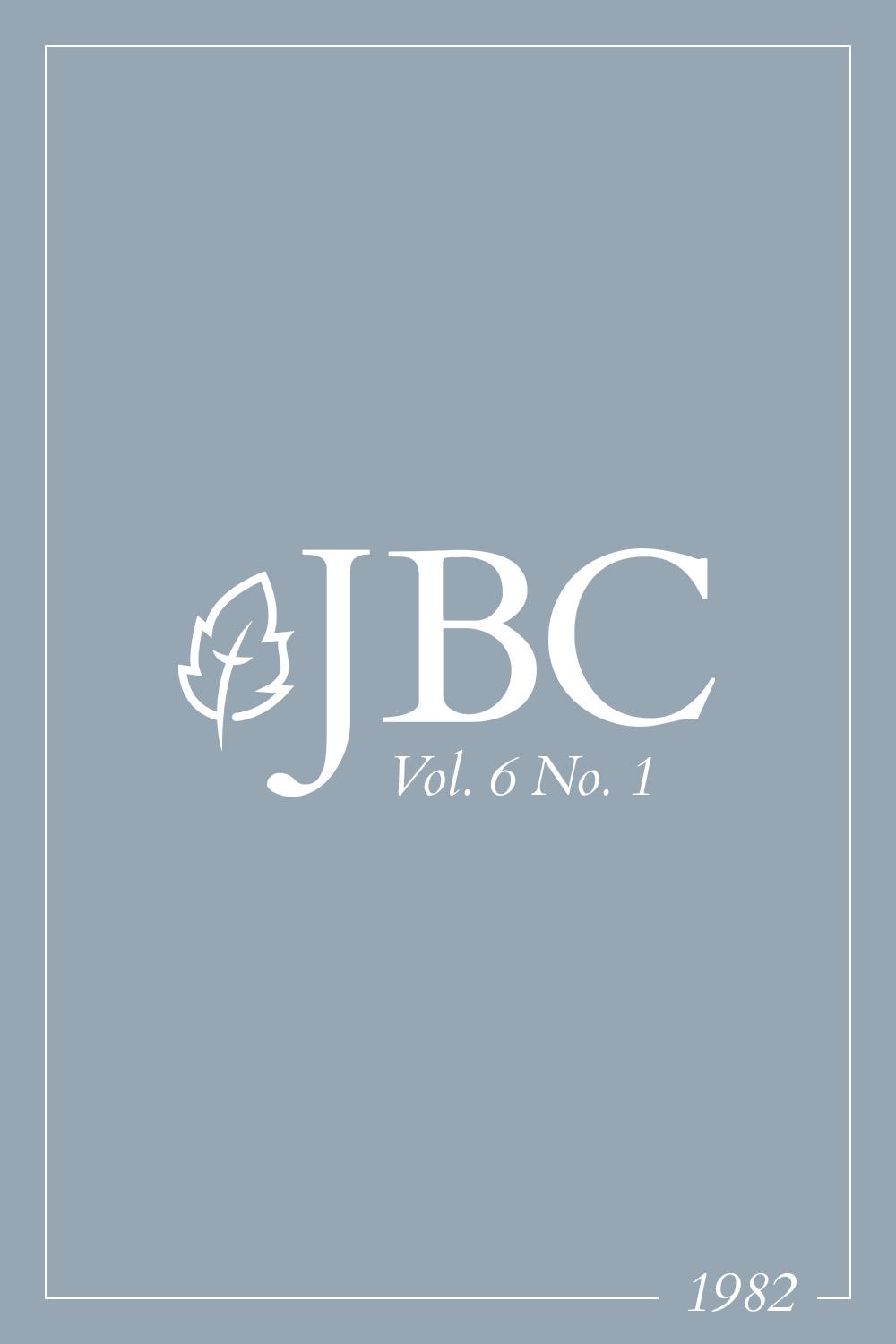 Featured image for JBC Volume 6:1 (1982) PDF