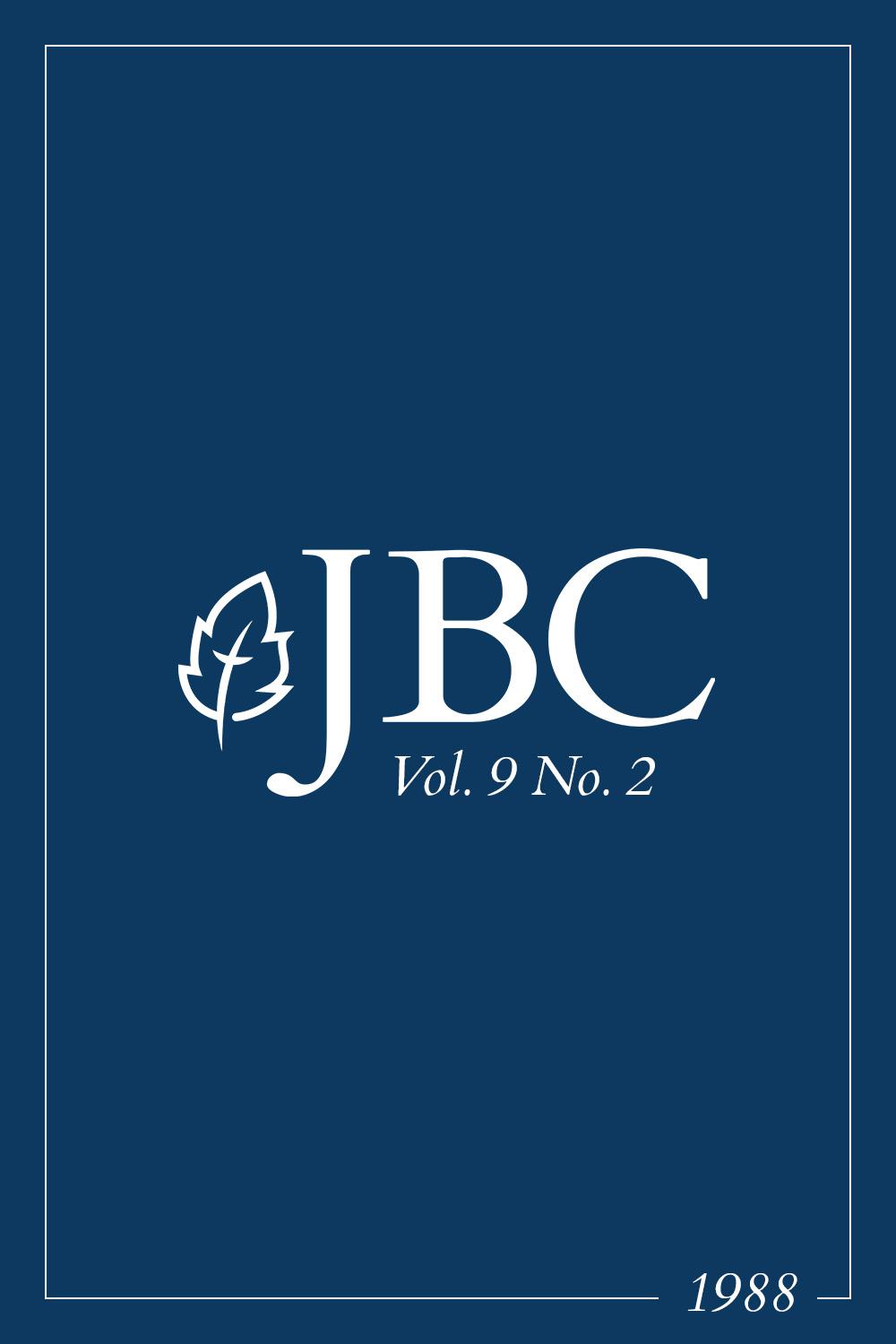 Featured image for JBC Volume 9:2 (1988) PDF