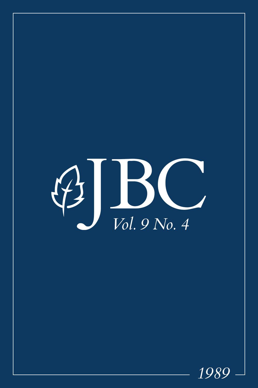 Featured image for JBC Volume 9:4 (1989) PDF