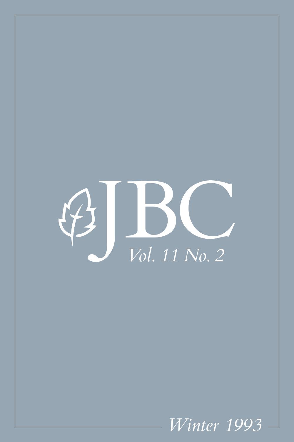Featured image for JBC Volume 11:2 (Winter 1993) PDF