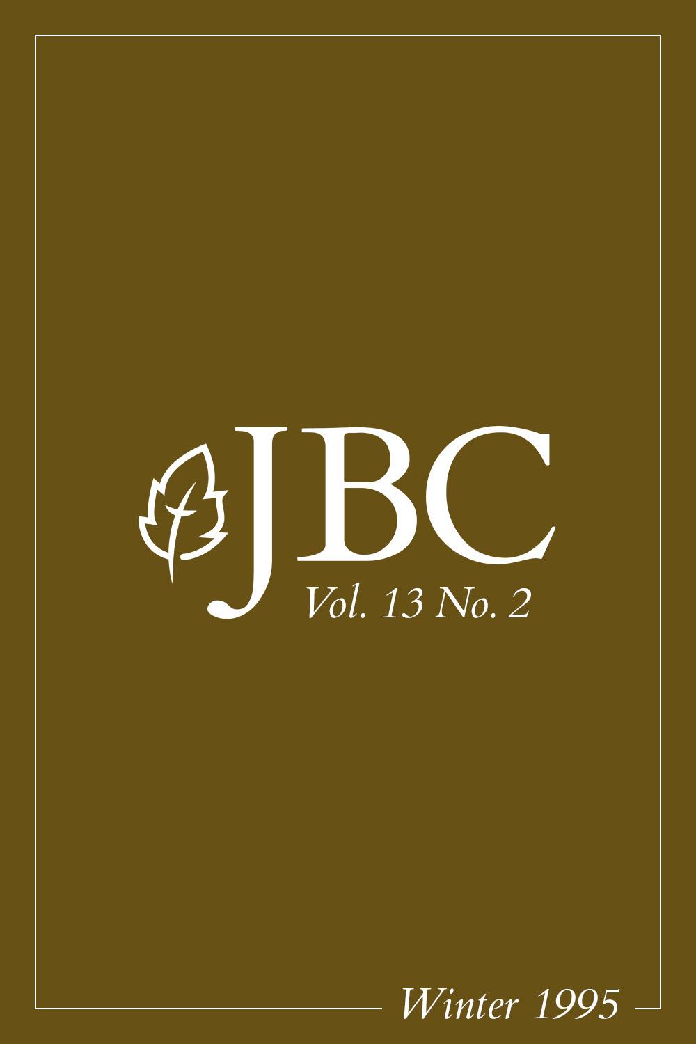 Featured image for JBC Volume 13:2 (Winter 1995) PDF