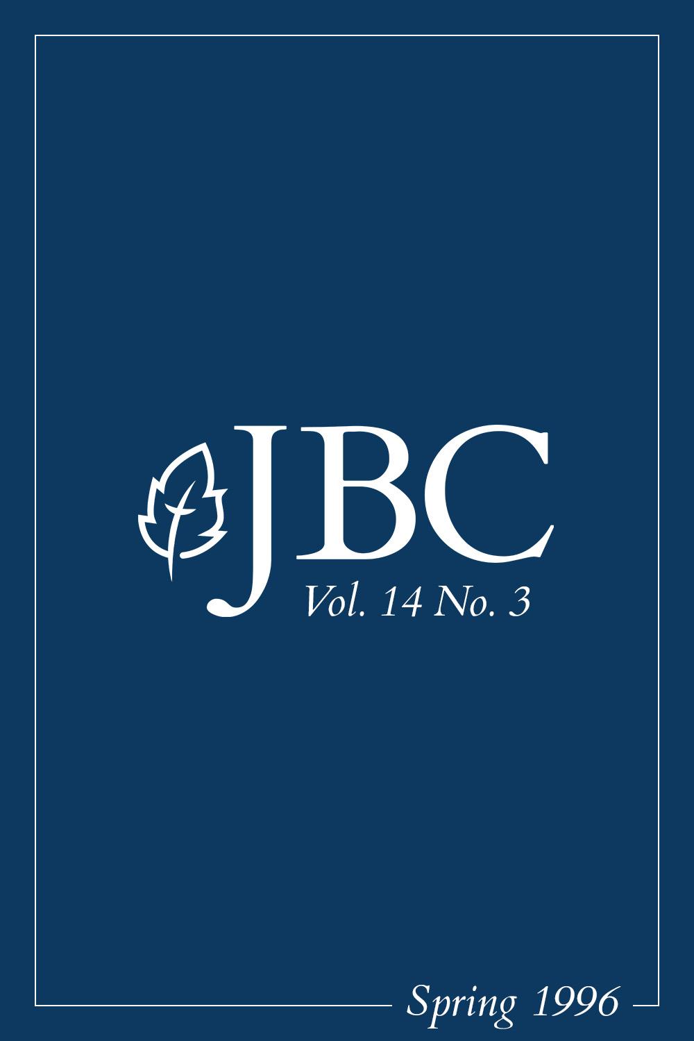 Featured image for JBC Volume 14:3 (Spring 1996) PDF