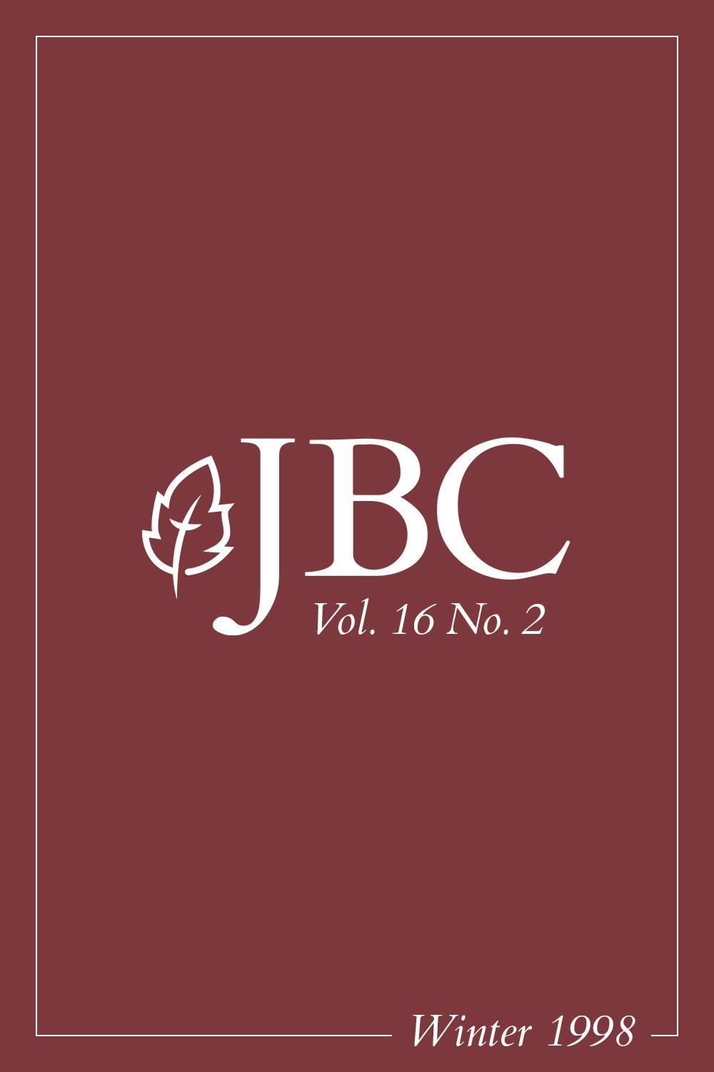 Featured image for JBC Volume 16:2 (Winter 1998) PDF