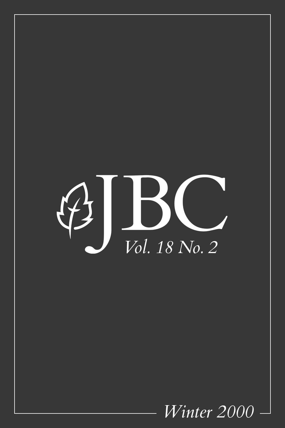 Featured image for JBC Volume 18:2 (Winter 2000) PDF