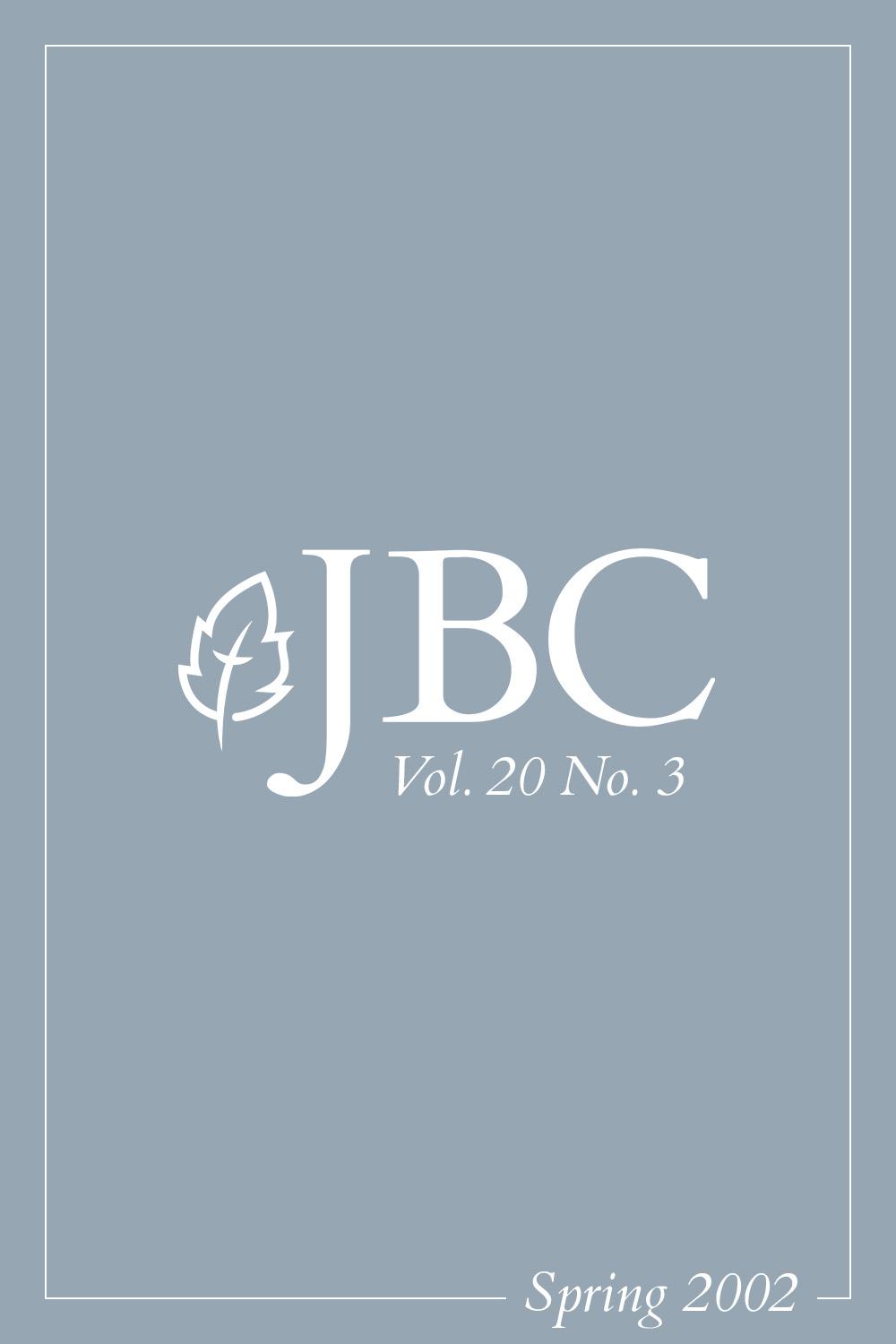 Featured image for JBC Volume 20:3 (Spring 2002) PDF