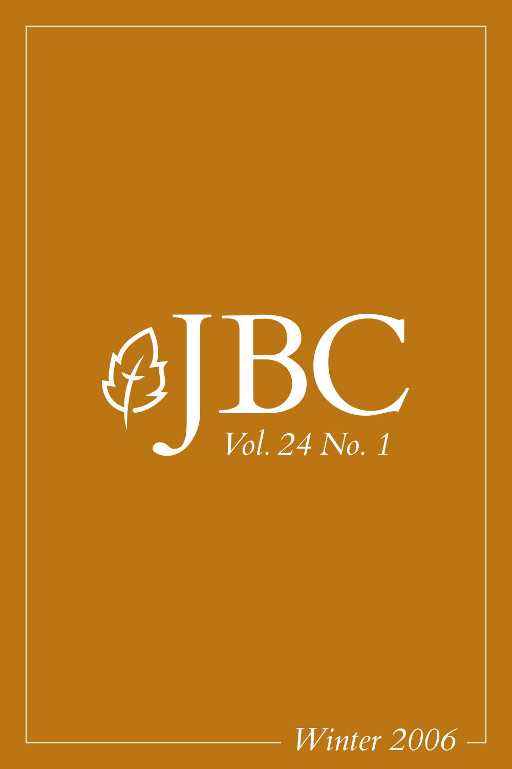 JBC Volume 24:1 (Winter 2006) PDF Featured Image