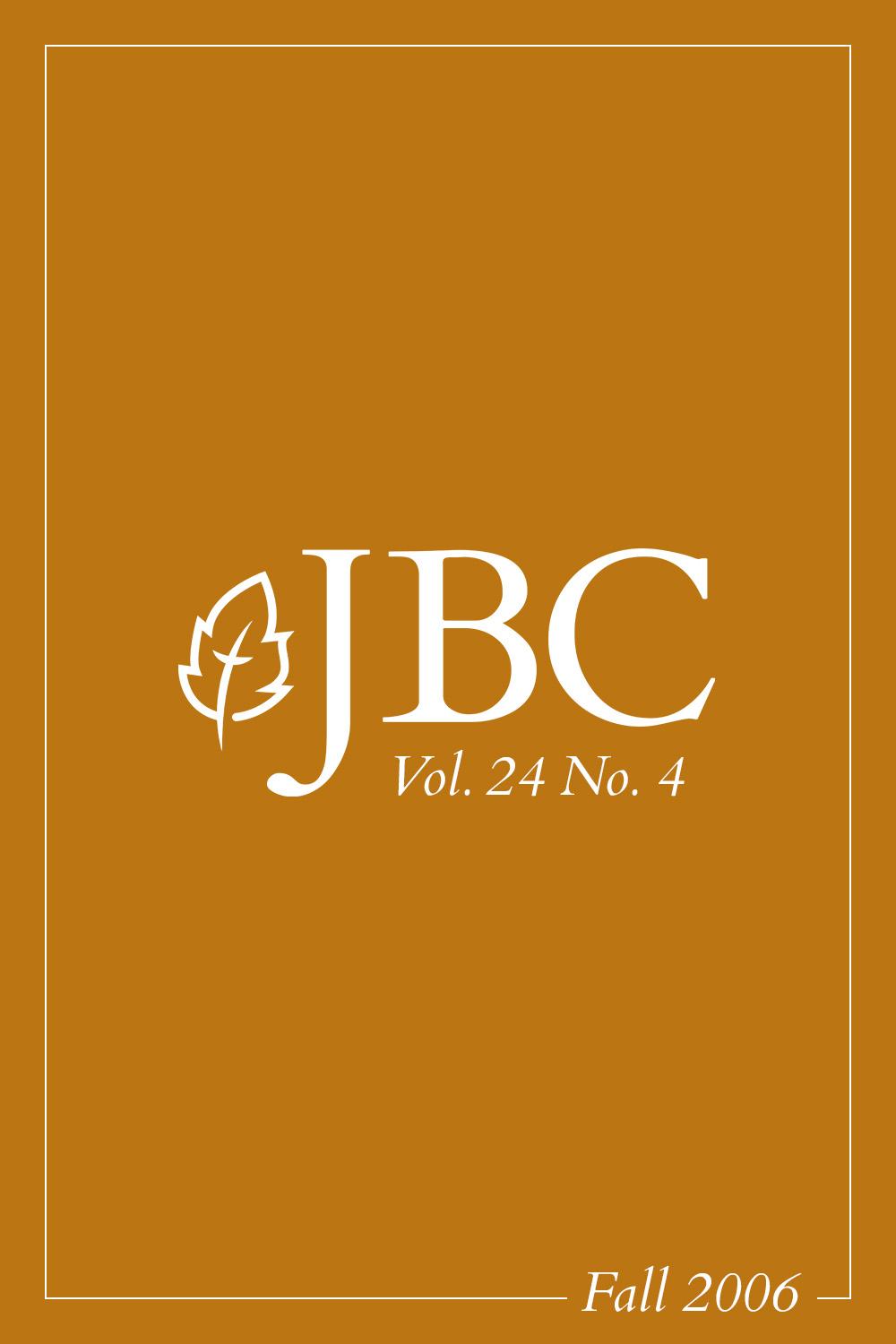 Featured image for JBC Volume 24:4 (Fall 2006) PDF