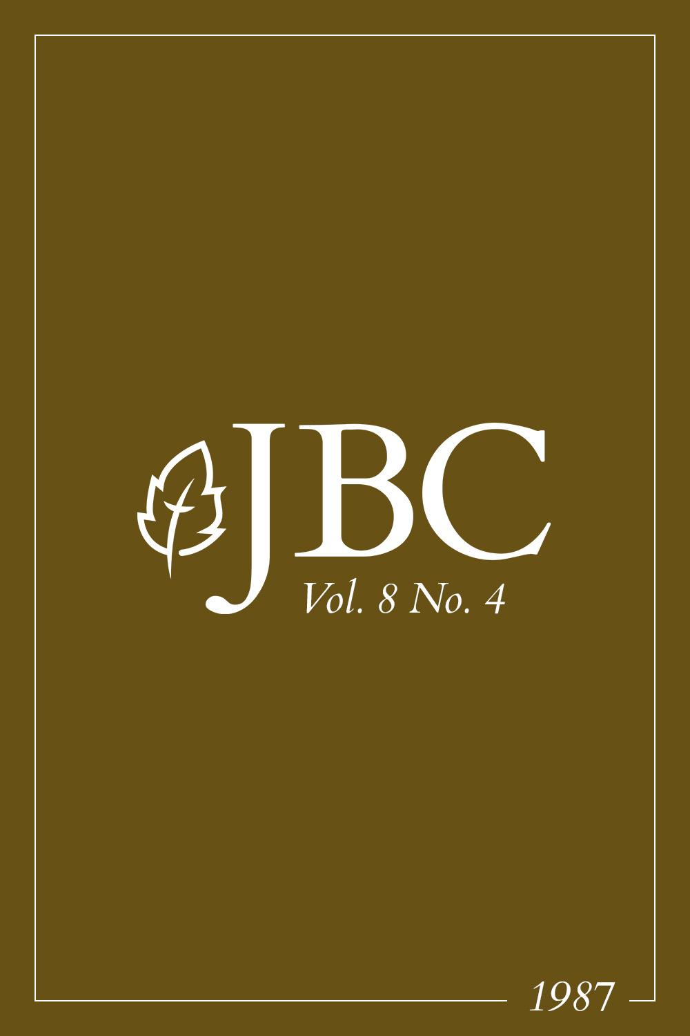 Featured image for JBC Volume 8:4 (1987) PDF