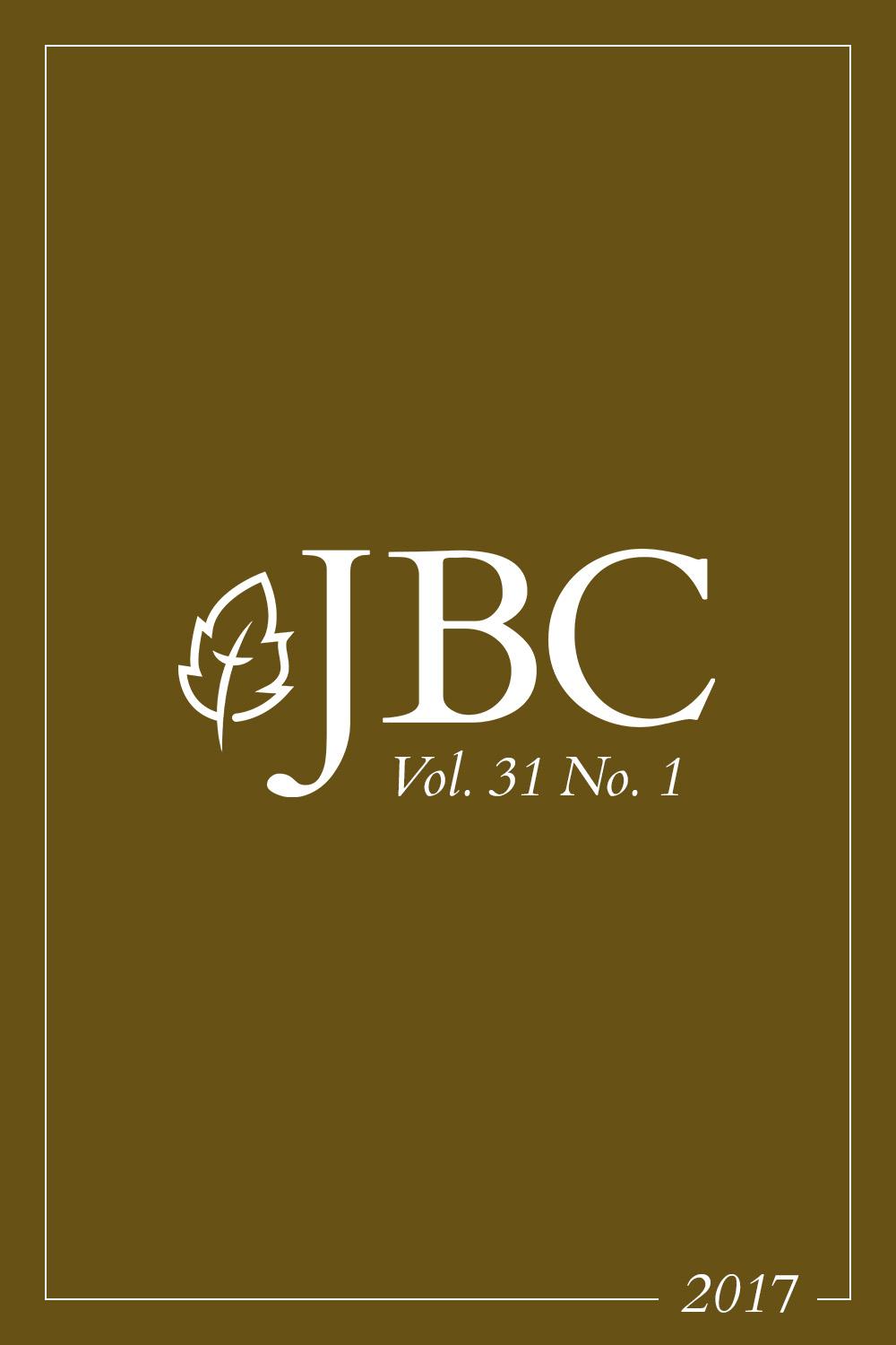 Featured image for JBC Volume 31:1 (2017) PDF